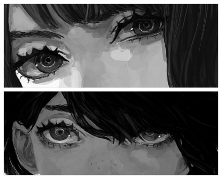 Аниме взгляд чб