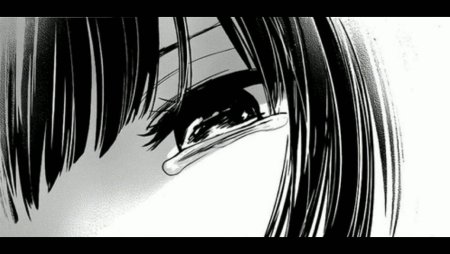 Аниме черно белое слезы