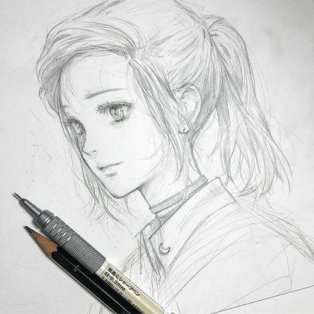 Наброски в стиле аниме