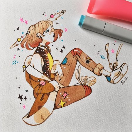 Наруто фломастерами