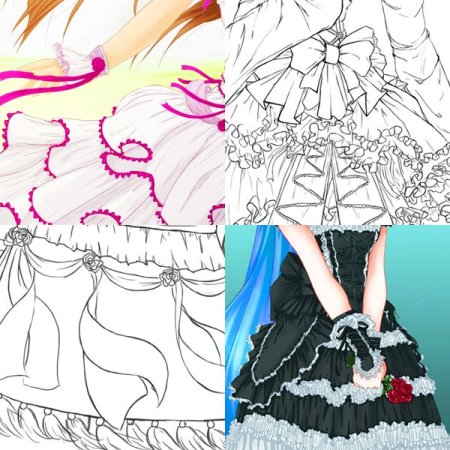 Аниме оборки на платье
