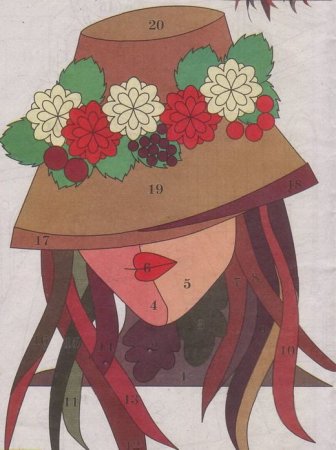 Аппликация из ткани шляпа