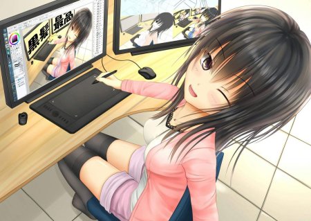 Аниме на графическом планшете