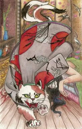 Японский кот демон Бакэнэко