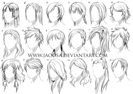 Референс волос аниме женских