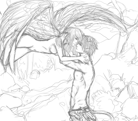 Раскраска аниме мальчики демоны