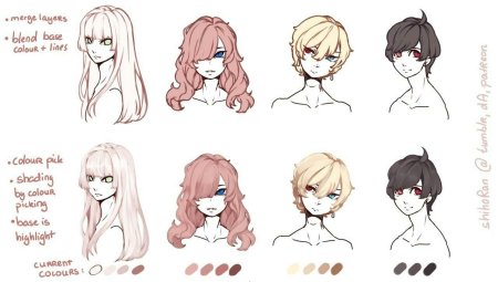 Аниме референс аниме волосы