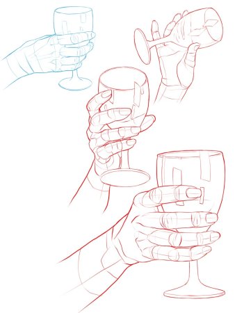 Рука с бокалом референс