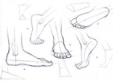 Поэтапное рисование ног