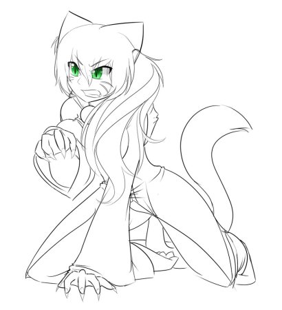 Девочка кошка для срисовки