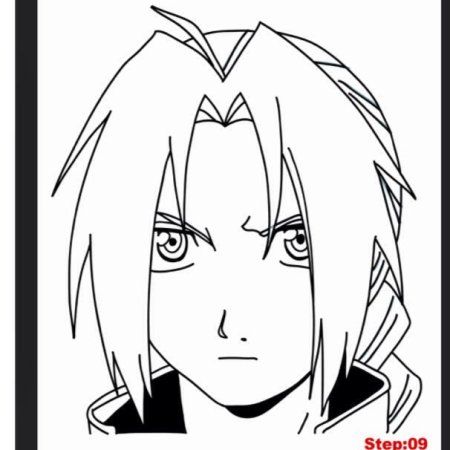 Эдвард Элрик черно белый