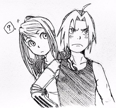 Стальной алхимик Эдвард Элрик для срисовки