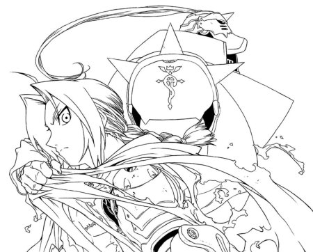 Раскраски аниме стальной алхимик