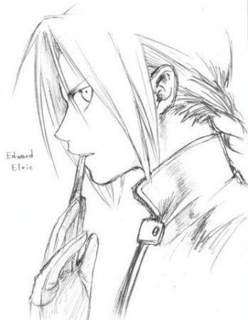 Эдвард Элрик черно белый