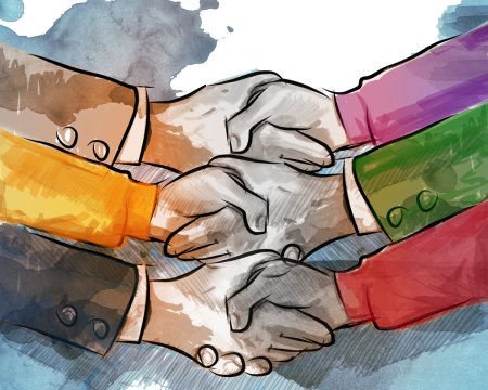 Пожатие рук государство и человек