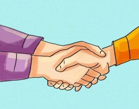 Рукопожатие двумя руками