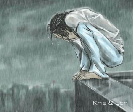 Аниме девушка на коленях