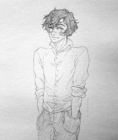 Кудрявый парень аниме