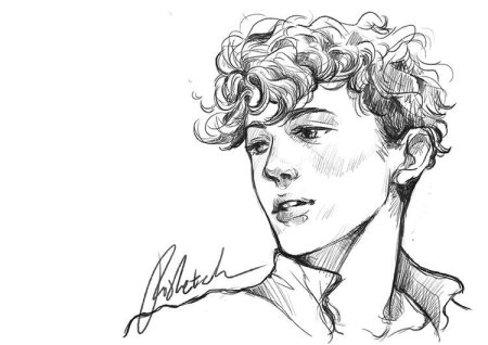 Скетчи кудрявых мальчиков