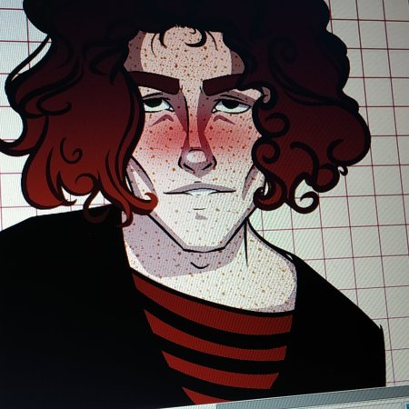 Парень с волнистыми волосами арт