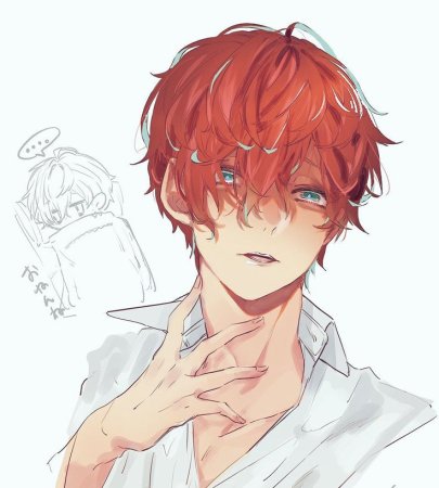 Парень с кудрявыми волосами арт