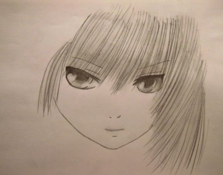 Аниме лицо карандашом
