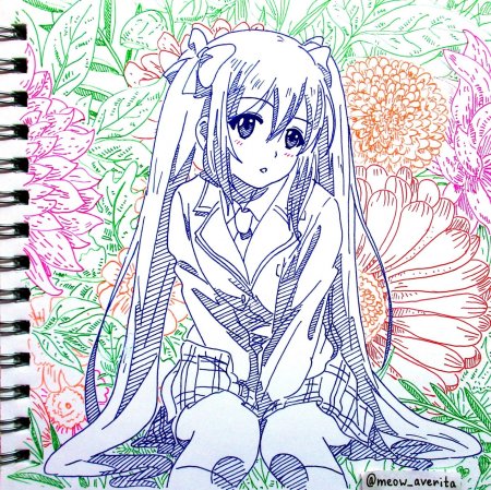 Аниме карандашом сложные