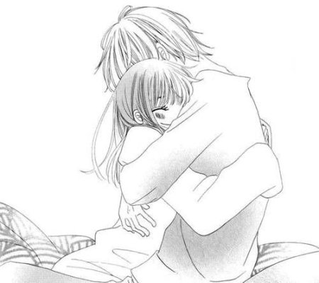 Аниме обнимашки черно белые