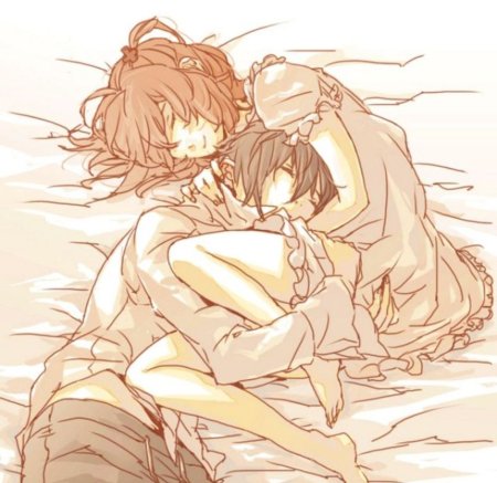 Аниме парочки в кровати