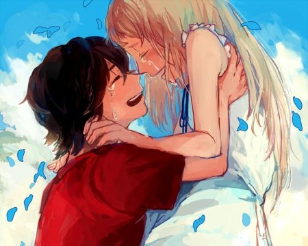 Парень обнимает девушку арт