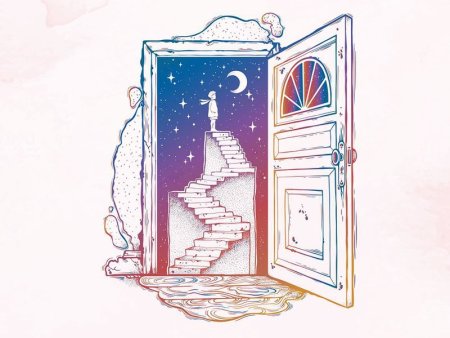 Открытая дверь иллюстрация