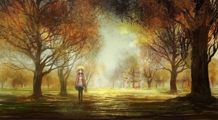 Осенний пейзаж аниме