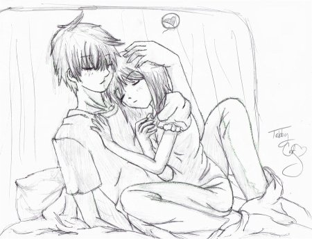 Аниме романтика карандашом