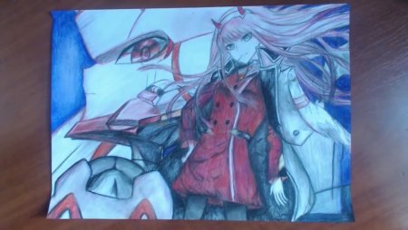 Аниме карандашом 02 и 016