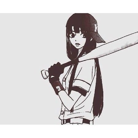 Девушка с битой арт