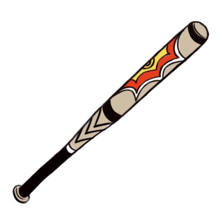Деревянная бита разукрашенная