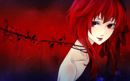 Аниме Красноволосая вампир
