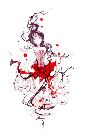 Тату аниме черно красное
