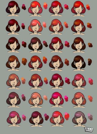 Цвет волос палитра референс