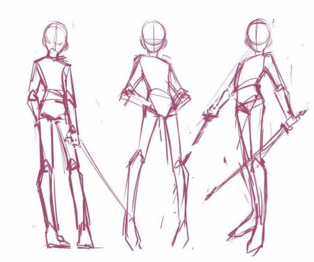 Референс человека в полный рост аниме