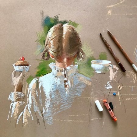 Рисунки пастельными мелками