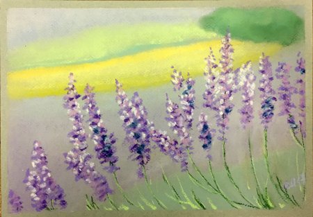 Пейзаж гуашью