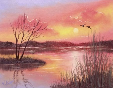 Лисичка пастелью