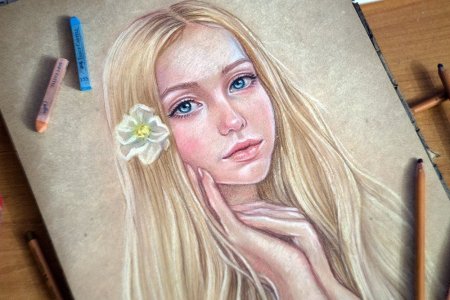 Кит пастелью