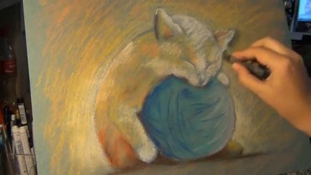 Животные сухой пастелью