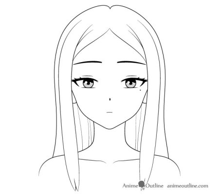 Рисунки лица легкие аниме