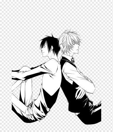 Аниме яой черно белое