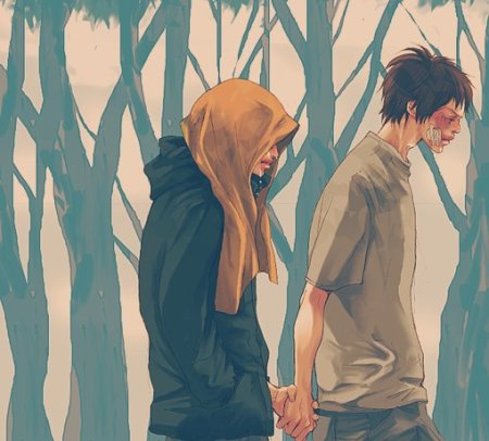 Парень и девушка друзья арт