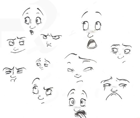 Нарисовать мимику