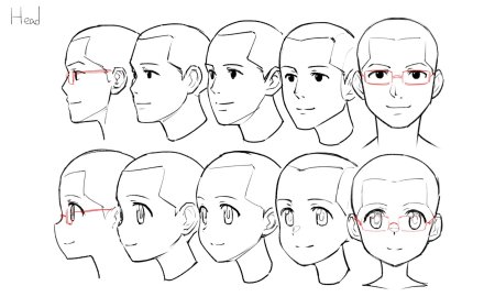 Голова сбоку референс аниме
